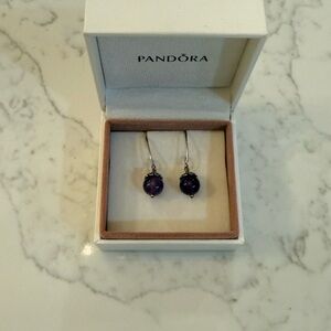 Pandora Amethyst Drop Earrings